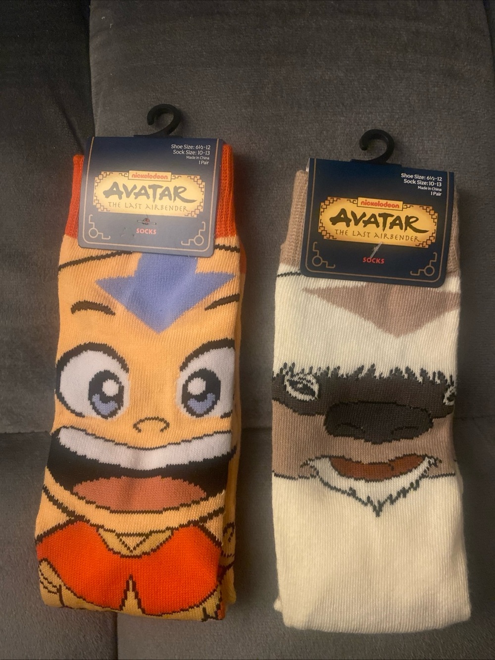 : The Last Airbender Character Crew Socks - Orange & Cream